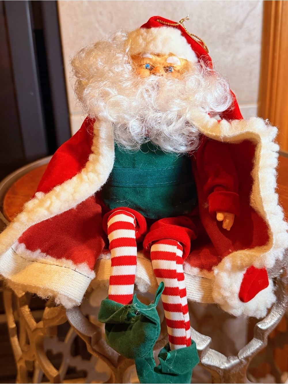 Vintage Santa Claus Shelf Sitter Pose-able Mantle Holiday Decor Ornament